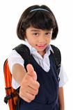 Thumb up primary school girl