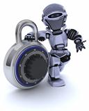 Robot with combination padlock