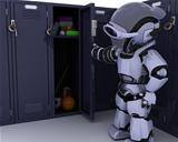 Robot with school locker