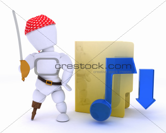 pirate depicting illegal music download