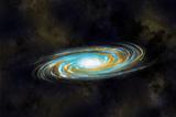 Multicolor Spiral Galaxy in Deep Cosmos