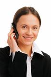 Smiling businesswoman  talking on mobile phone