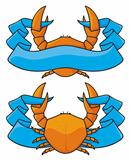 Crab with banner