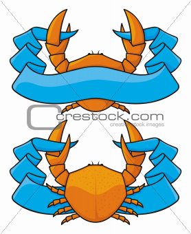 Crab with banner