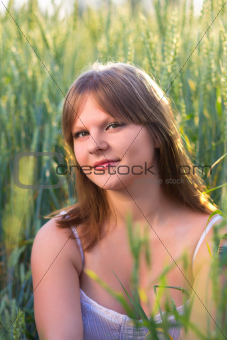 A girl in a wheat field
