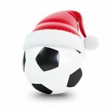 santa hat soccer ball