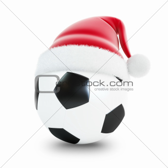 santa hat soccer ball