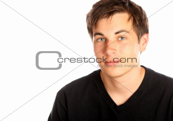 Teenage boy posing for the camera.