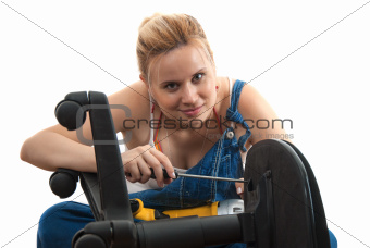 Home repairs - chair repair screwdriving