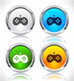 Metal web buttons. Vector eps10.