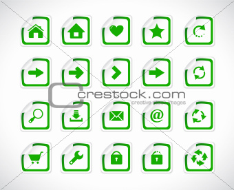 Stickers with web icons. Vector.