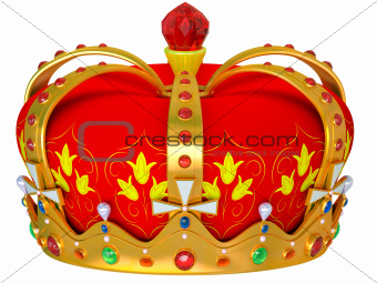 Royal gold crown isolated 