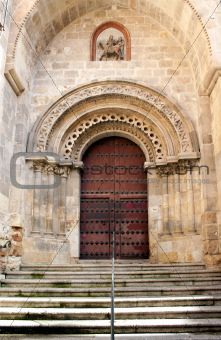 Wooden door of ancient church