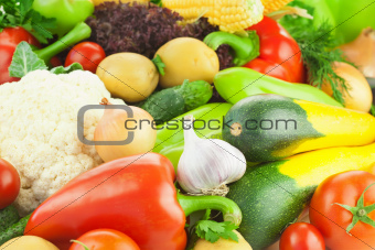 Organic Fresh Healthy Vegetables / Food Background