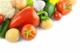 Fresh Organic Vegetables /  on white background 