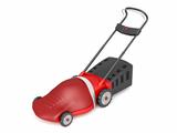Red electric lawn mower