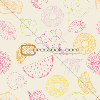 Seamless fruits background.