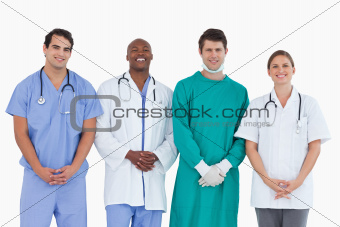 Smiling medical team standing together