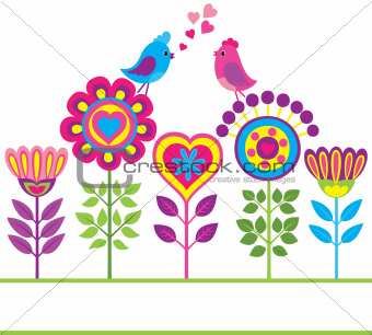Decorative colorful funny flower background