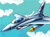 The cartoon - happy jet fighter