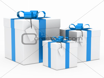 gift box blue ribbon