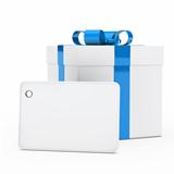 gift box blue ribbon