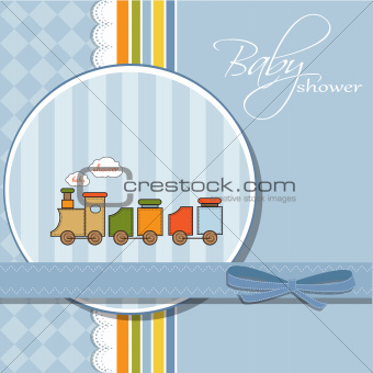 romantic shower card with train