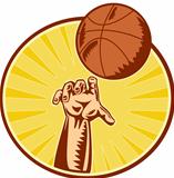 Basketball Player Hand Catching Throwing Ball