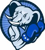 Elephant With Boxing Gloves Democrat Mascot