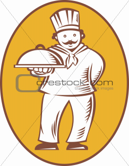 Chef Baker Cook With Platter