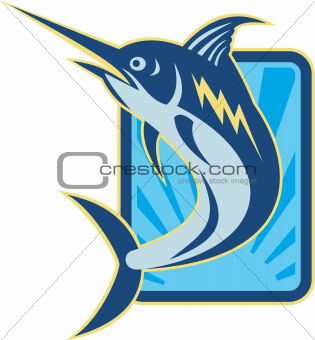 Blue Marlin Jumping Retro