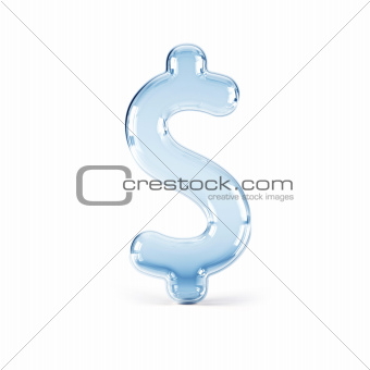 transparent glass dollar symbol