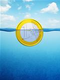 afloat euro coin