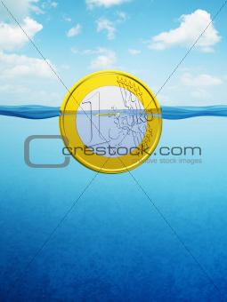 afloat euro coin