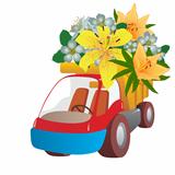 The car with flowers
