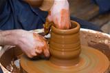 Man makes pottery