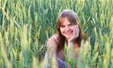 Beautiful girl In a wheat field