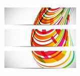 three banners with abstract background