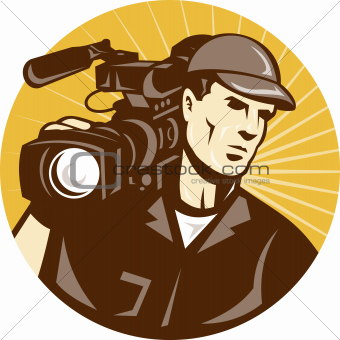 Cameraman Film Crew Pro Video Movie Camera