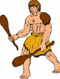 cartoon caveman holding club
