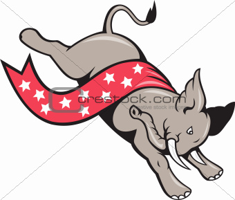 Elephant Jumping Democrat Mascot