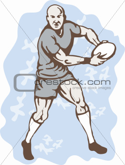 Rugby Player Running With Ball 