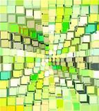 3d abstract fragmented cube pattern green yellow backdrop