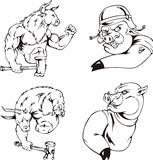 Bull and boar mascots