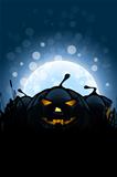 Halloween Background with Pumpkins and Moon