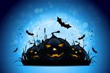 Halloween Background with Pumpkins and Moon