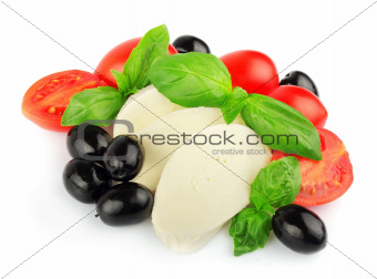 mozzarella with fresh cherry tomatoes