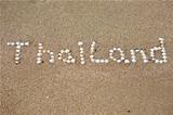 Thailand written on the sand
