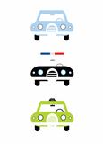 City cars front view illustration