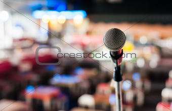 Microphone on stage in club